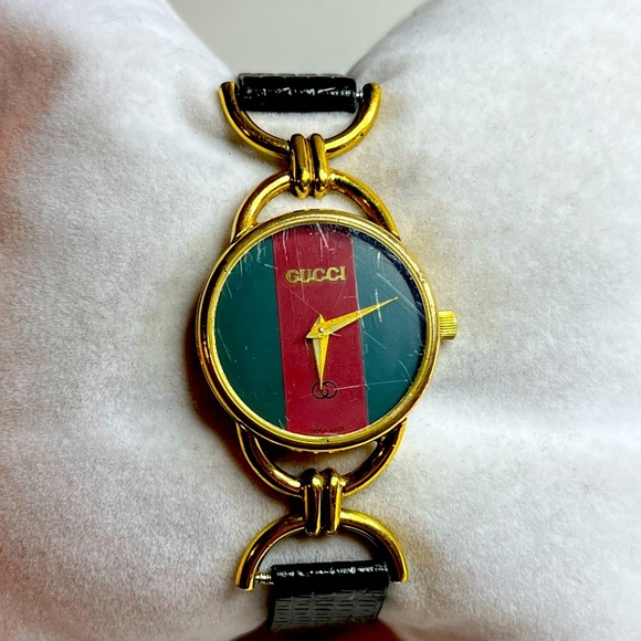 GUCCI VINTAGE sherry line dial 6000L gold electroplated 20 microns ladies Watch - Picture 1 of 13